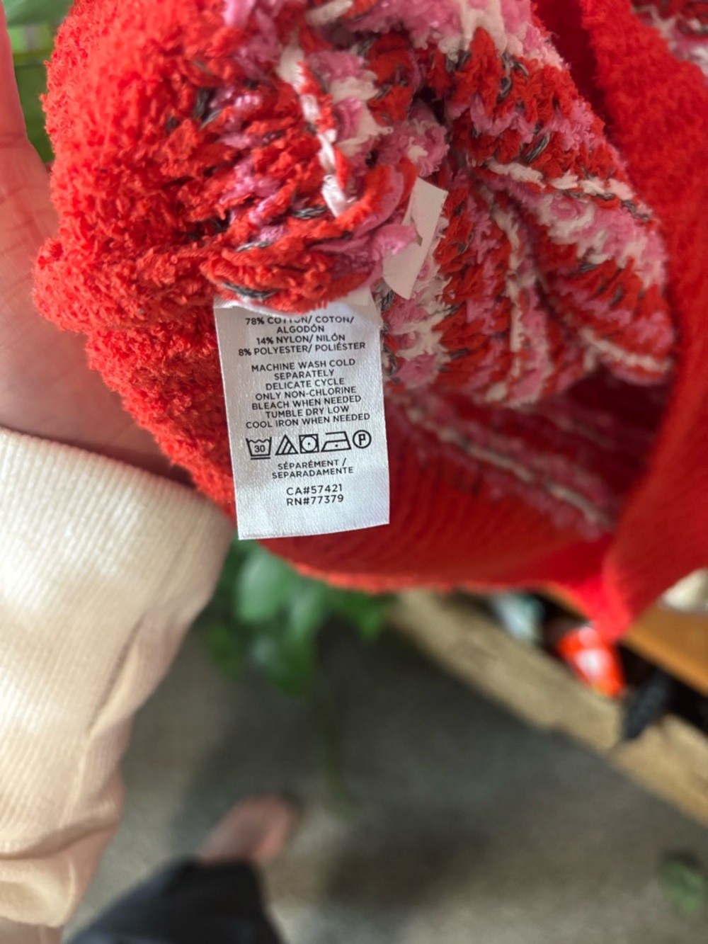 Ann Taylor Red and White Textured Crewneck Sweater - Picture 5 of 6